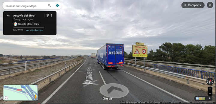 Señal de límite de velocidad a 90 antes del km.255 sentido Logroño